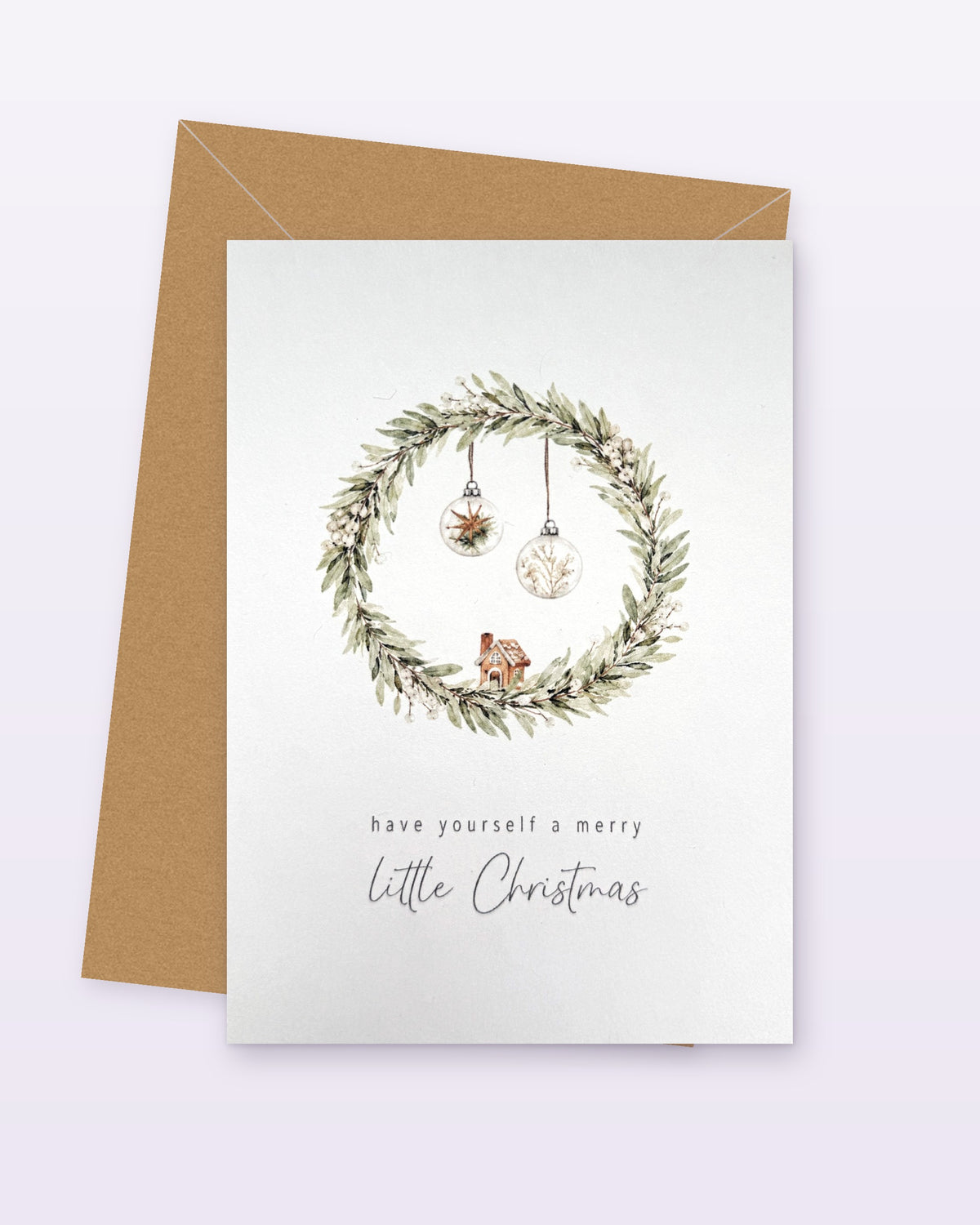 Weihnachtskarte Have Yourself a Merry Little Christmas mit Kranz