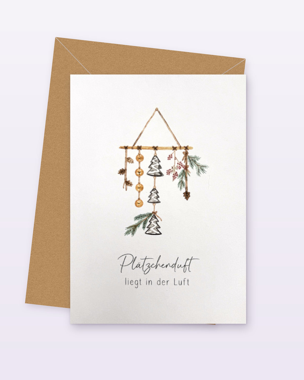 Weihnachtskarte Plätzchenduft liegt in der Luft mit Mobile